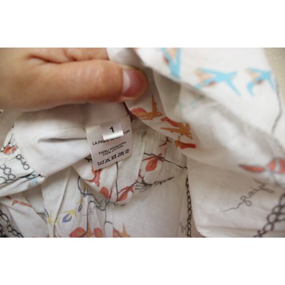 La Prestic Ouiston White Heart Airplane Bird Halter Mini Dress Size 1/Small - Picture 6 of 6